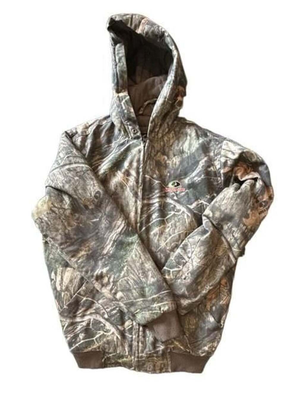 Mossy Oak Camo Full Zip Quilted Lined Hoodie Jacket